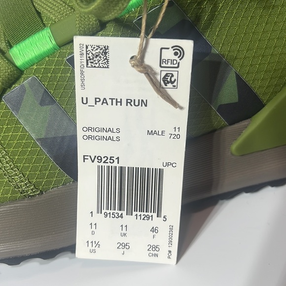 Adidas U Path Run Men's Green Camo Lime Black Gray Sneakers Shoes FV9251 NEW - Picture 12 of 12